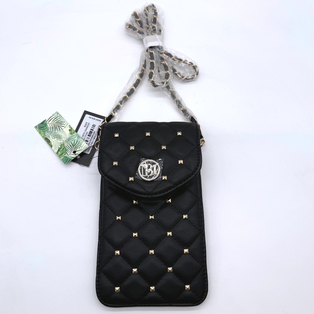 Studio Badgley Mischka‎ Phone Case Crossbody Quilted Studs Vegan Leather $58